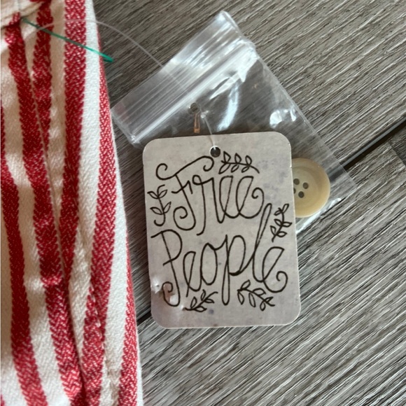 Free People Frankie Red/White Striped Pants NWT - Picture 2 of 7